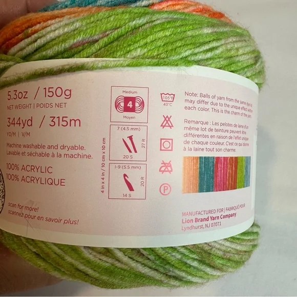 Lion Brand Mandala Ombre’ - HAPPY color-way. 1 ball 🔥 - Picture 4 of 7